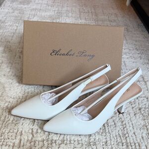 White Sling Back Heels